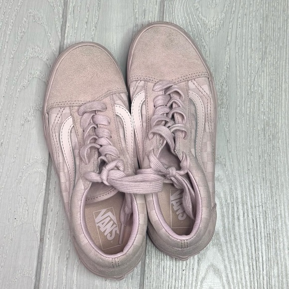 Vans Other - Girls Pink Vans, Soft Pink Checkered Vans, Sneakers, Size 3